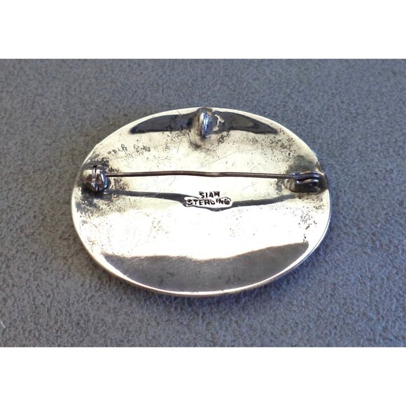 Vtg Wild RAINBOW Spiral ENAMEL +STERLING Silver BROOCH is PENDANT Blue Green Red - Picture 6 of 7